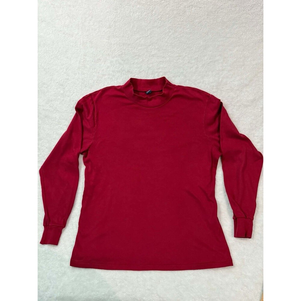 Vintage Lands' End Men's XL Red Long Sleeve T-Shirt Made in USA Cotton